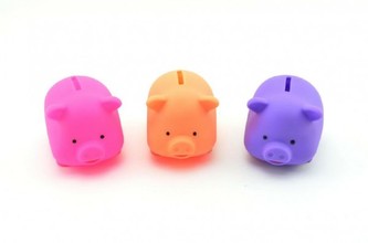 Pokladnička prasátko plast 9cm asst 3 barvy