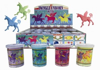 Sliz - hmota jednorožec kůň 6cm 4 barvy 24ks v boxu