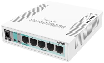 Mikrotik RouterBOARD RB260GS/ nastavitelný 5-portový gigabit smart switch SFP cage/ SwOS/ zdroj Mikrotik RouterBOARD RB260GS/ nastavitelný 5-portový gigabit smart switch SFP cage/ SwOS/ zdroj
