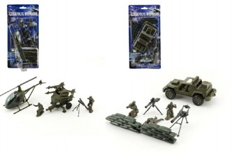 Sada vojáci s doplňky plast asst na kartě