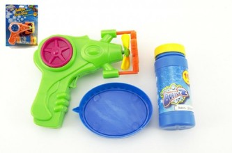 Pistole bublifuk plast 118ml na baterie asst 2 barvy na kartě