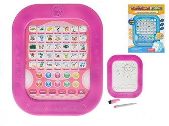 Vzdělávací tablet plast česky mluvící s kreslící tabulkou na baterie - 2 druhy