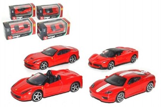 Auto Bburago 7cm kov 1:64 Ferrari Race & Play asst v krabičce 24ks v DBX