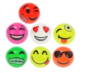Míč 23cm smajlík 7 druhů v síťce, 1 kus