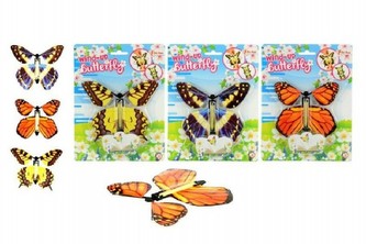 Natahovací motýl plast 11cm asst 3 druhy na kartě