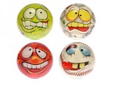 Míč 23 cm s bláznivým obličejem (4 různé druhy v síťce) - cena za 1 KS