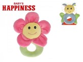 Chrastítko plyš 17cm, 2 druh,y na kartě v sáčku Baby´s Happiness - 1 kus