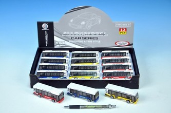 Autobus kov 9cm volný chod asst 3 barvy