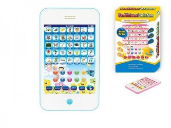 Vzdělávací telefon plast 21x12cm česky mluvící na baterie 2 barvy v krabičce - 1 kus