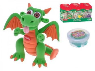 Tvořivá hmota/modelína Paulinda Cool drak I. 40g+2x8g  s doplňky asst 6 druhů v krabici 12ks v boxu