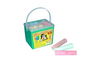 Křídy barevné chodníkové 20ks 2 barvy v kbelíku 12x11x10cm