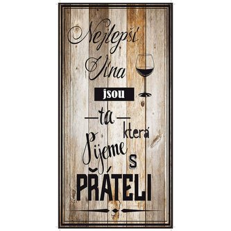 Bohemia Gifts Dekorační obraz na zavěšení 20 x 40 cm - Víno