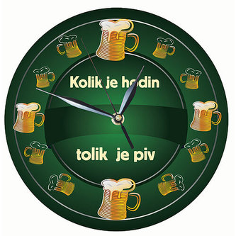 Bohemia Gifts Dřevěné hodiny 24 cm - kolik hodin tolik piv