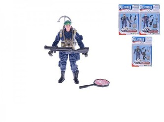 Policista plast 10cm s doplňky asst 4druhy na kartě