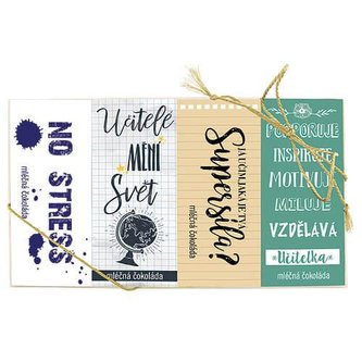 Bohemia Gifts Dárková sada čokolád 4x10 g - pro učitele