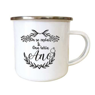 Bohemia Gifts Plechový smaltový hrnek 350 ml pro novomanžele