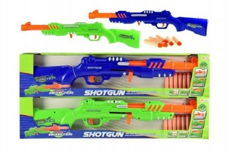 Pistole/puška s pěnovými nábojemi plast 62 cm + 6 nábojů, 2 barvy (1ks v krabici)