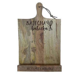 Bohemia Gifts Dřevěný stojan na kuchařku 37 x 24 cm - báječná babička