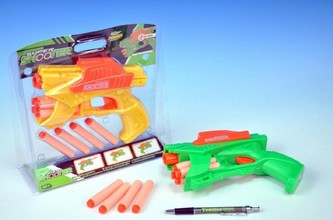 Pistole na pěnové náboje plast 20cm asst 2 barvy na kartě