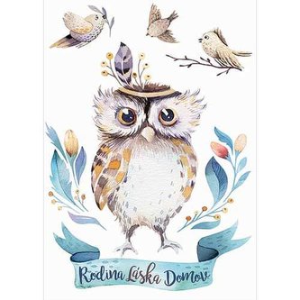 Bohemia Gifts Samolepka na zeď pro děti A2 - sova