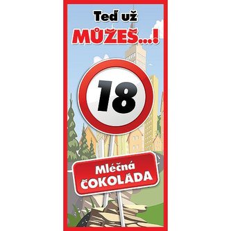 Bohemia Gifts Mléčná čokoláda 100 g k 18. narozeninám - Vše nej