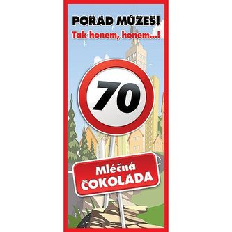 Bohemia Gifts Mléčná čokoláda 100 g k 70. narozeninám - Vše nej