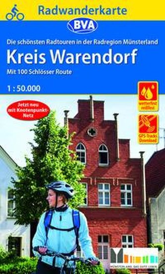 Radwanderkarte BVA Radregion Münsterland Kreis Warendorf mit 100 Schlösser Route 1:50.000, reiß- und wetterfest, GPS-Tracks Down