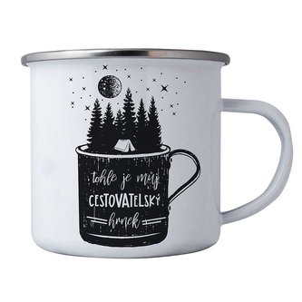 Bohemia Gifts Plechový smaltový hrnek 350 ml pro cestovatele