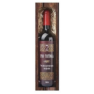 Bohemia Gifts Dárkové červené víno 0,75 l pro tatínka - Merlot