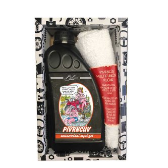 Bohemia Gifts Dárková sada Pivrnec - sprchový gel XXL 1000 ml a ručník