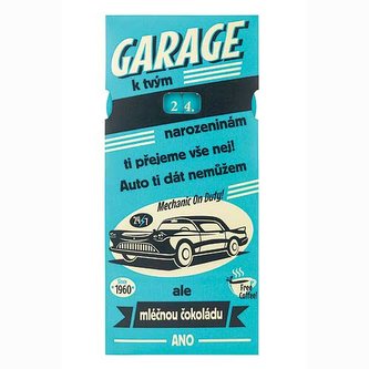 Bohemia Gifts Mléčná čokoláda k narozeninám 100 g - garage