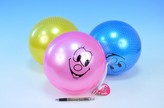 Míč smajlík 21cm asst 3 barvy v síťce od 0 měsíců