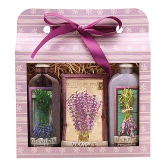 Bohemia Gifts Kosmetická sada levandule – gel 100ml, lázeň 100ml a vonná karta
