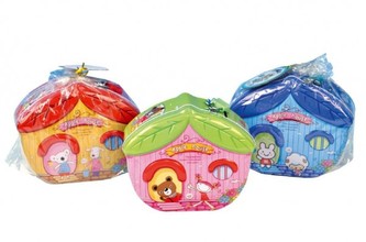 Pokladnička domeček plech 16cm asst 3 druhy v sáčku