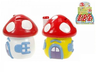 Pokladnička muchomůrka plast 13cm asst 2 barvy
