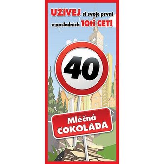Bohemia Gifts Mléčná čokoláda 100 g k 40. narozeninám - Vše nej
