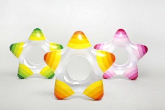 Kruh hvězda nafukovací 74x71cm, 3 barvy, v sáčku - 1 kus