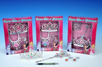 Šperky sada s korunkou plast asst v krabici