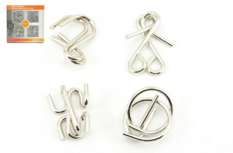 Hlavolam hra kovová, 2 druhy - 4 ks v balení