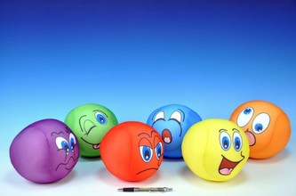 Míč Veselý obličej měkký 15cm asst 6 druhů