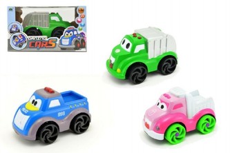 Auto plast 14cm narážecí na baterie se zvukem se světlem asst 3 druhy v krabici