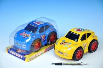 Auto závodní plast na setrvačník 18cm asst 2 barvy v krabičce