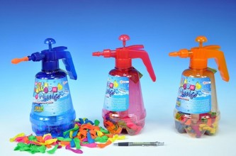 Pumpa na vodní bomby + bomby 100ks asst 3 barvy