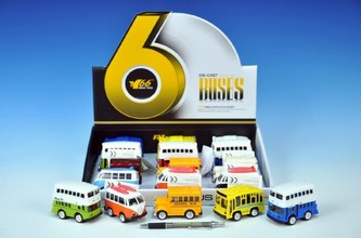 Autobus kov 8cm na zpětné natažení na baterie se zvukem se světlem asst 4 druhy