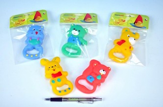 Zvířátko gumové pískací s úchytem 11cm asst 5 druhů v sáčku 0m+