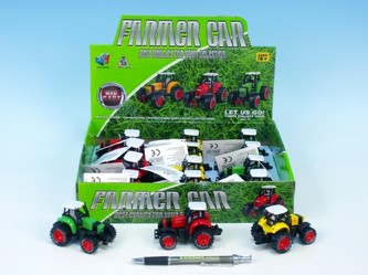 Traktor kov 8cm na zpětné natažení, 3 barvy - 1 kus