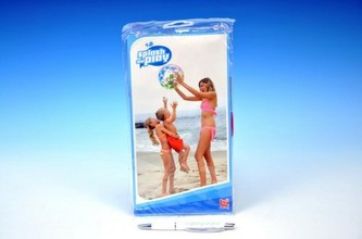 Míč nafukovací transparentní s puntíky 50cm asst 3 barvy v sáčku