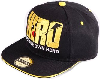 Snapback čepice - kšiltovka Pokémon: Pikachu Olympics Hero (nastavitelná) černý polyakryl bavlna