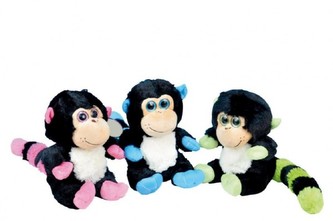 Opice sedící plyš 25cm asst 3 barvy od 0 měsíců
