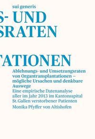 Ablehnungs- und Umsetzungsraten von Organtransplantationen - mögliche Ursachen und denkbare Auswege